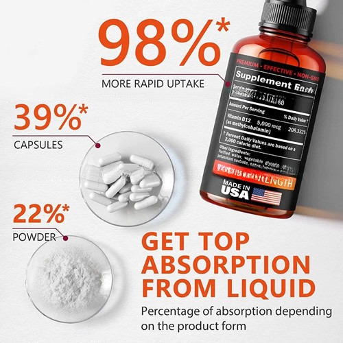 OEM private label 100% extract natural pure Vitamin B 12 Drops100mcg  healthcare supplement