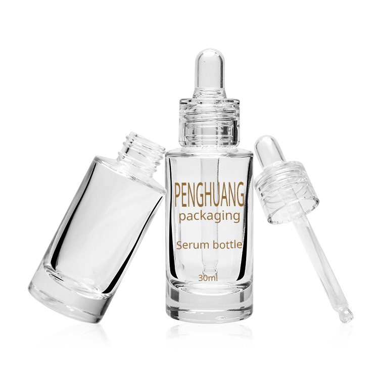 Бутылка контейнера 30ml ясной стеклянной бутылки капельницы косметическая ясная стеклянная