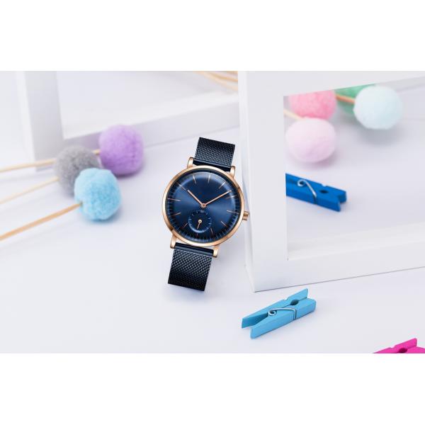 Women Mesh Band Custom Design Watches Quartz Movement 3 ATM Waterproof