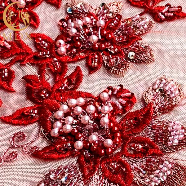 Устойчивая Handmade ткань шнурка отбортовала красный материал шнурка 15 дворов длины