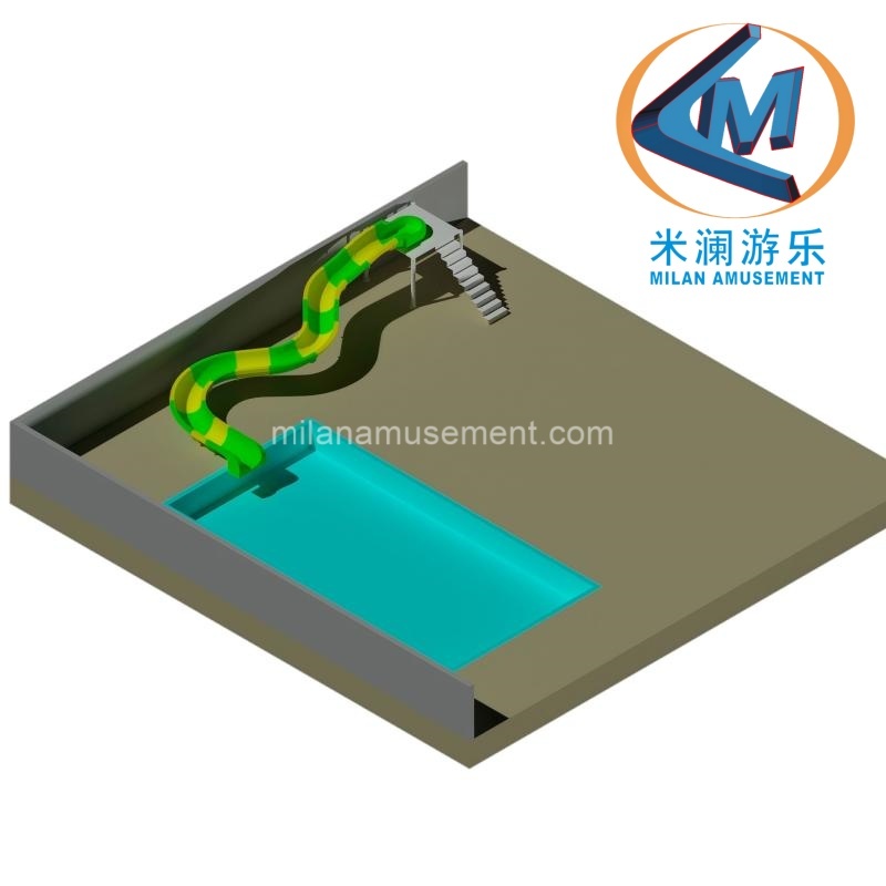 Fully Customized Spiral Water Slide – 10m Curved Slide with 1.7m Platform for Small Pools