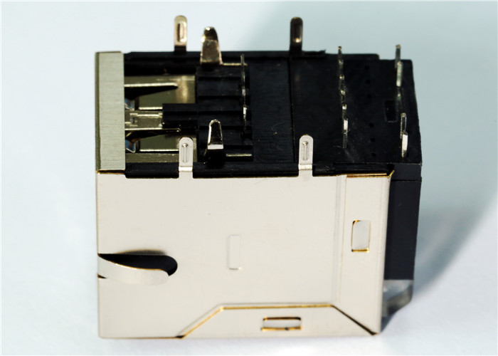 Штабелированное Основание-T RJ45 Через-Отверстия 10/100 разъема USB ARJE-0032 Rj45 комбинированное