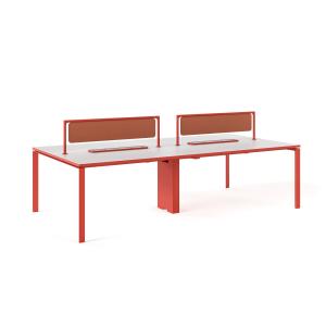 FLEX Modern 4 Person Workstation With Generous Face To Face Design Ample