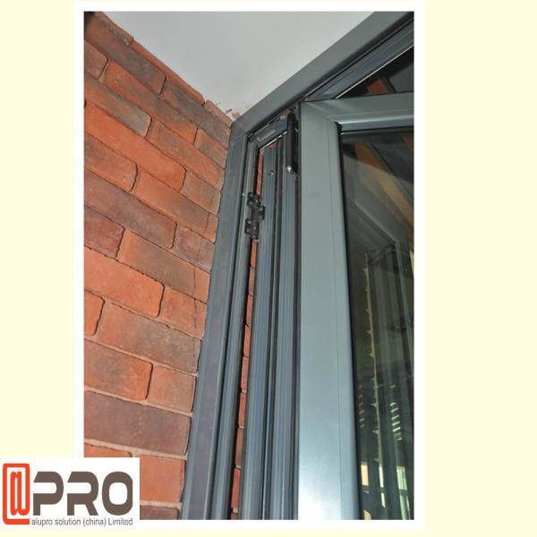 O alumínio Windows Bifold da prova do furacão para projetos da casa personalizou a janela de dobramento frameless da bi-dobra da janela de vidro do tamanho