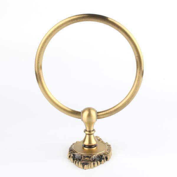 Hotel Home Bathroom Towel Rack Round Brass Wall-Mounted Organizer for Space Utilization