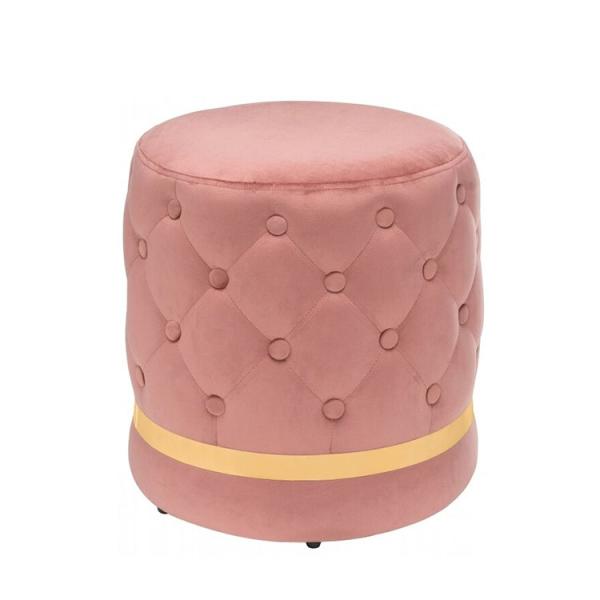 Plastic Wooden Round Ottoman Stool Seat Chair Pouf