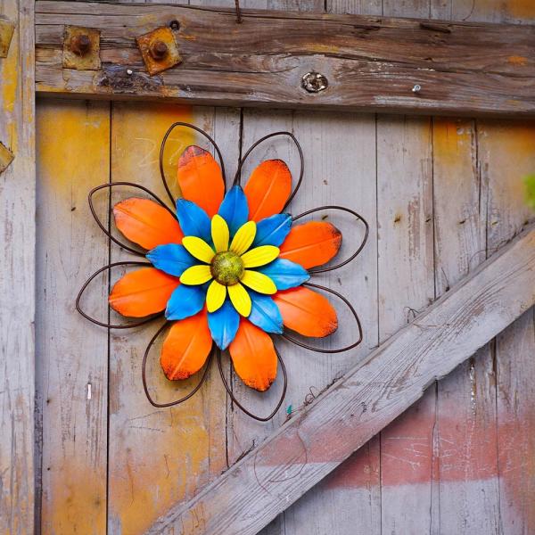 Le jardin en métal ornemente les décorations modernes de mur de jardin en métal de fleur