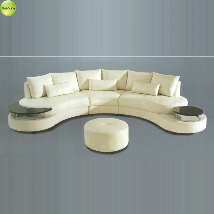 Curved Corner Sofa Furniture Real Leather Sectional Recliner Moistureproof
