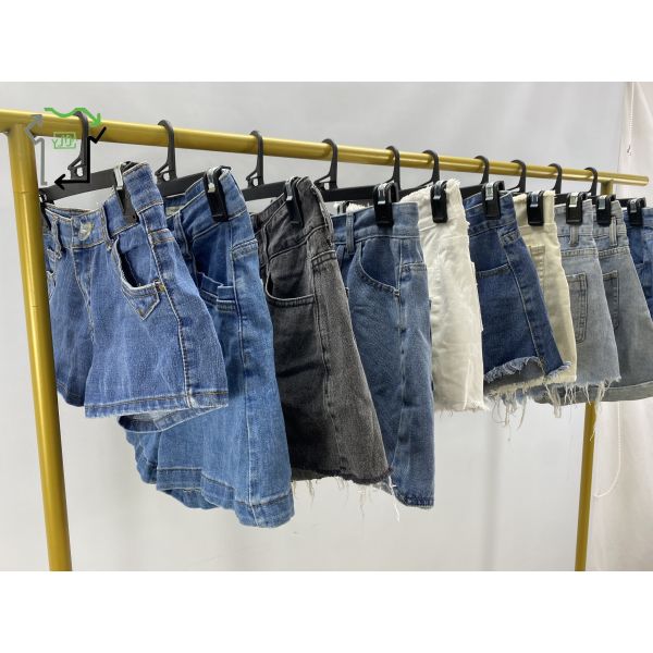 Clean Condition Second Hand Ladies Denim Cotton Mixed Summer Mini Jeans Pants