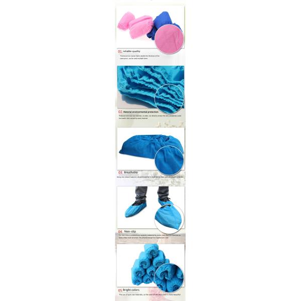 pink Non Slip Thin 3gsm 40gsm Non Woven Shoe Covers