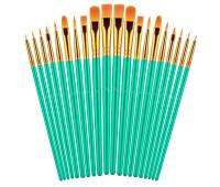 Customized Logo Green Art Brushes Set For Acrylic Oil Watercolor Painting