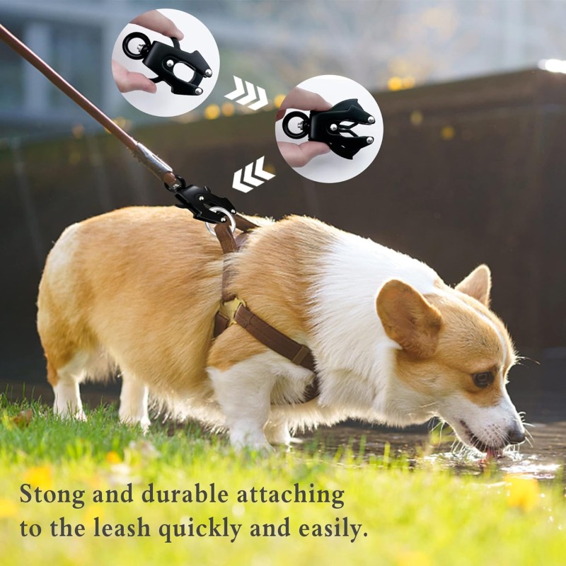 Frog Clip Dog Leash Clasp 360 Degree Swivel Clip Heavy Duty Quick Release and Locking Dog Leash Buckle Hook for Pet Collar