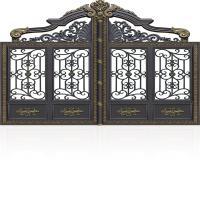Puerta de cercas de aluminio con doble puerta a prueba de moho