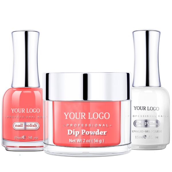 OEM UV Nail Gel 3 in 1 Match Acrylic Nail Glitter Dipping Powder Three Step Gel Nail Polish Acrylic Powder Wholesale