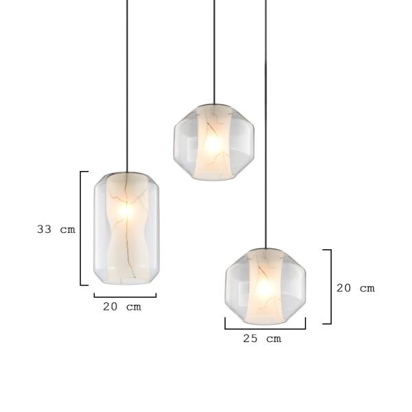 Современная столовая свет 20*33cm/25*20cm регулируемый стеклянный привесной