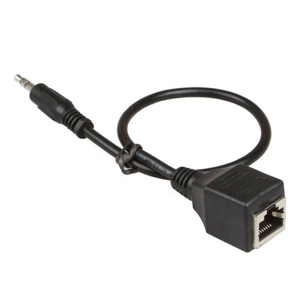 3.5mm Stereo Audio Jack to RJ45 Female Socket Ethernet Extender Cable