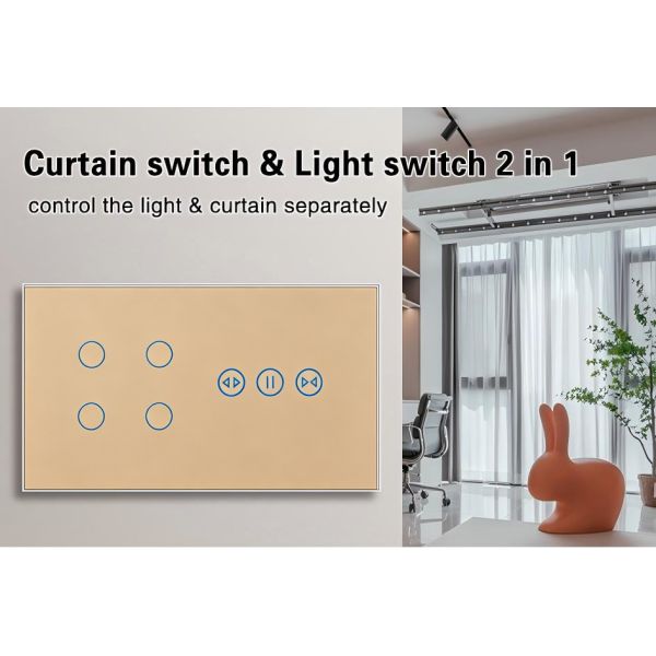 UBARO 4-Gang WiFi switch Smart Home Switch with Voice Control Timer Function and Seamless Connectivity for Smart Living