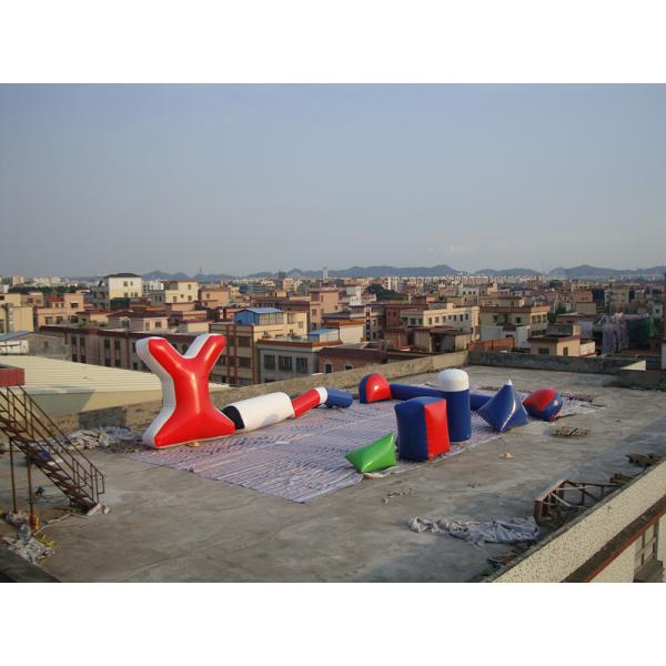 Custom High Density, PVC Tarpaulin Inflatable Paint Bunker Trampoline Combo