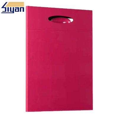 Rose Red MDF Modern Kitchen Cabinet Doors Flat Panel Sizes Customized