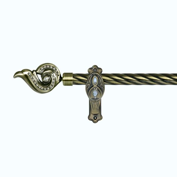 The Snail Shape Wavy Pipe Curtain Rods Single Bracket 25MM Diameter 0.6mm Thickness curtain rod set