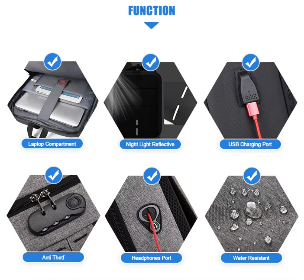 For Laudtec 17 Inch Nylon Laptop Backpack Customized Simple Office Man Travel Bag Waterproof and Shockproof Dnb62 Wholesale OEM/ODM/Private Label