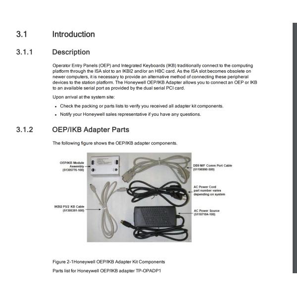 TPS 100 OEP KBD CBL Custom Keyboard Cables 51305418-100 Honeywell
