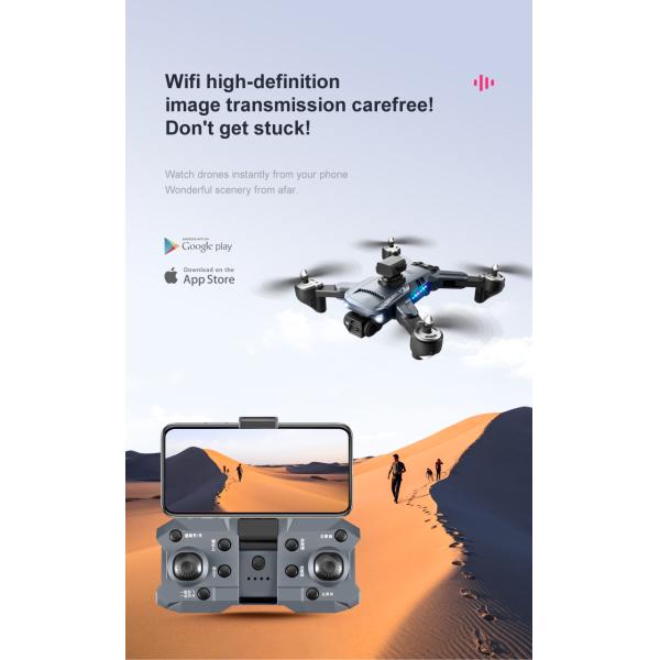Mini Foldable Drone K7 Optical Flow Obstacle Avoidance 4k Camera LED Lights Remote Control 1800 mAh Battery ESC HD Camera