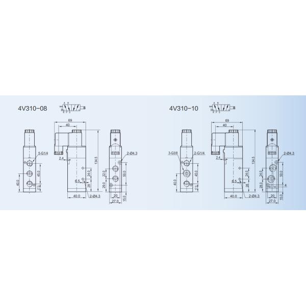 Нормально закрытый пневматический клапан соленоида 4В100 | 400 продетый нитку путь серии 5/2