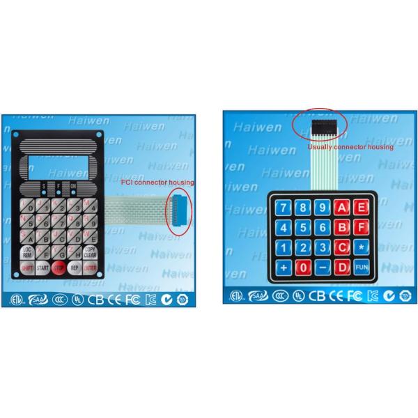 Custom Screen Printing FPC Membrane Switch Keypad With Polyester Dome