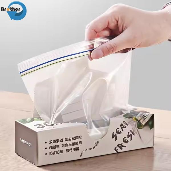 Plastic PE Resealable Zipper Bags for Food Storage, Ziplock Bags, Freezer Bags Resealable, Waterproof, Various Sizes Available