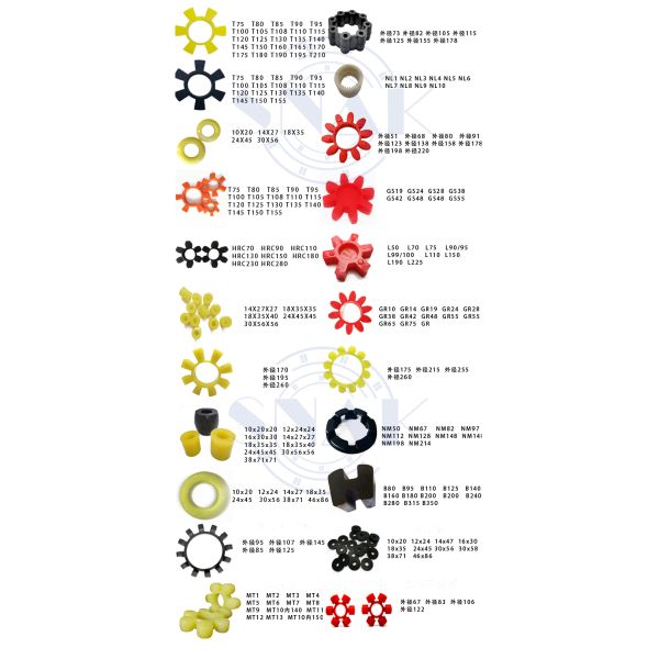 Taiwan Pro One 140H Single PVC Pump Couplings Glue Rubber Spider Flexible Rubber Coupling for Excavator Hydraulic Style