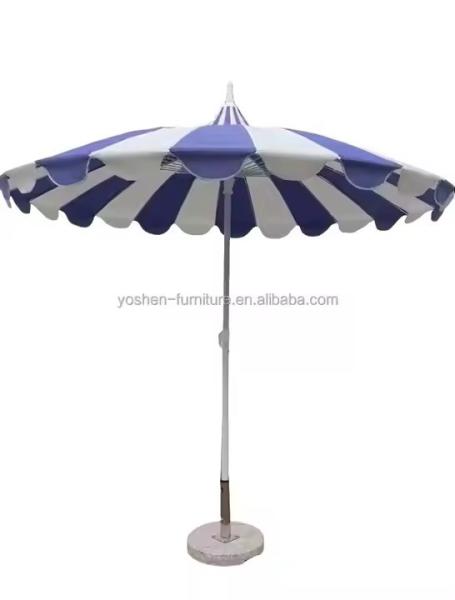 8.5 ft Durable Batwing Pagoda Umbrella Parasol Pagoda Style Patio Umbrella Lightweight Pagoda Market Umbrella