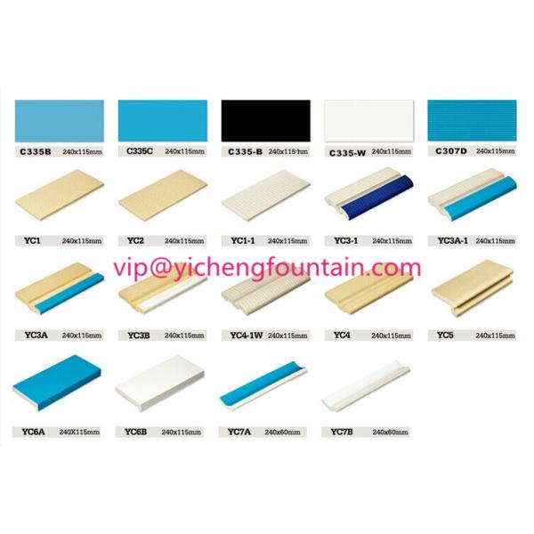 Vintage Non - Slip Edge Swimming Pool Ceramic Border Tiles Swimming Pool Kits