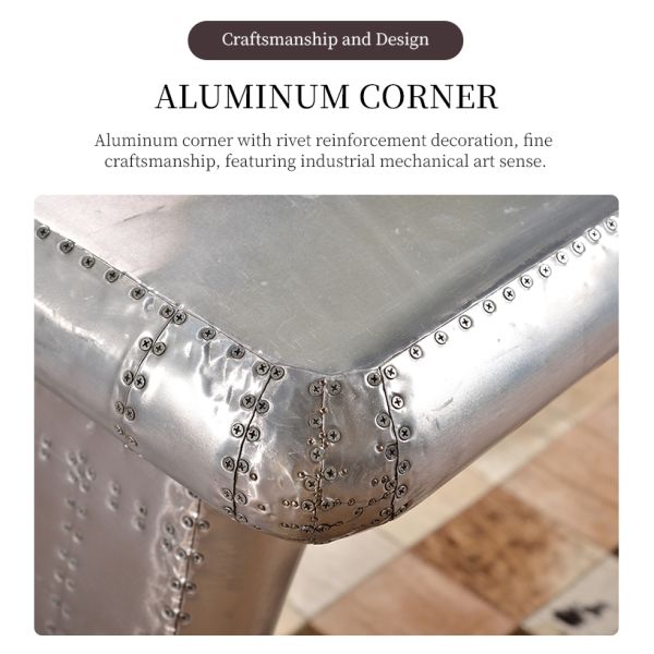 Nidea #8305 Desk Vintage Aluminium Industrial Design Mid-Century Aviation Office Table Durable Commercial Customized