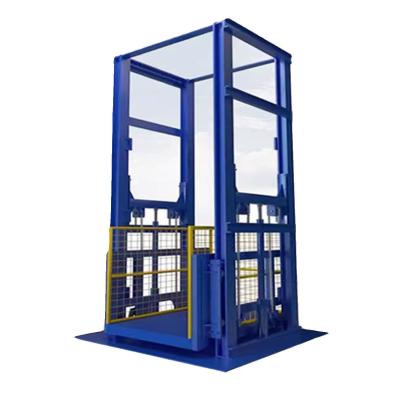 Blue 3000kgs Warehouse Cargo Elevator 3m-9m Mini Goods Lift