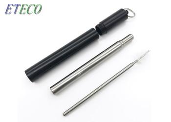 Metal Keychain Case Telescopic Stainless Steel Straws Portable BPA Free