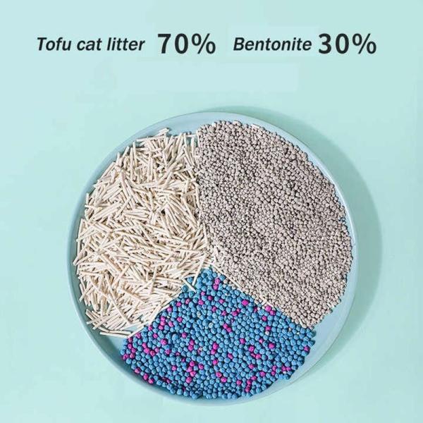 Tofu Mixed Bentonite Cat Litter Strong Deodorization Dust-free Eco-Friendly