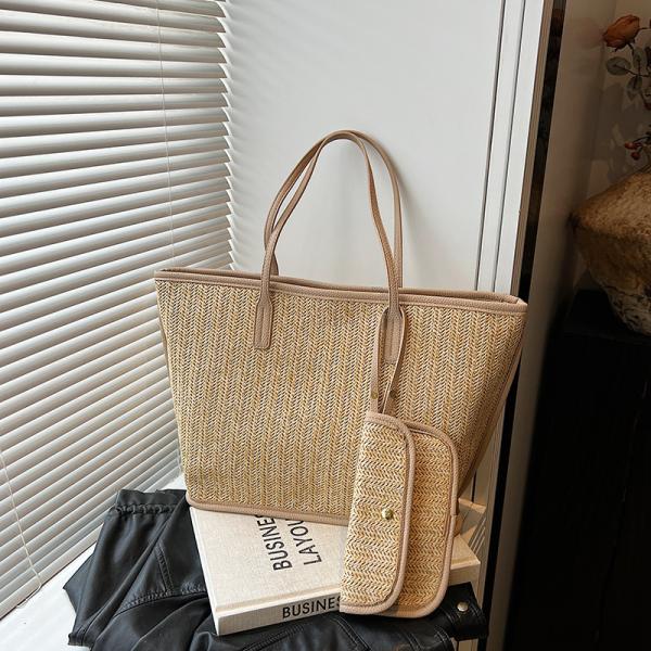 Crochet Raffia Pouch Clutch Stylish Straw Wicker Beach Bag For Summer Weddings Parties Bag Mesh Luxury Women Handmade Handbags Raffia Beach Market Shopping Bag