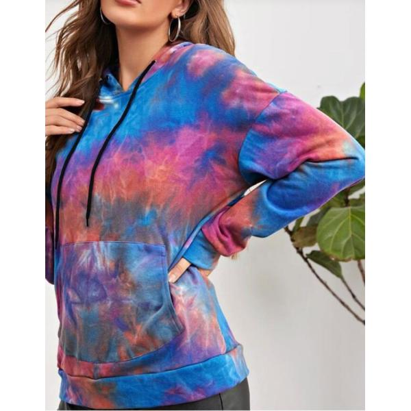 Новый напечатанный длинный дым рукава очернил hoodies пуловера для женщин