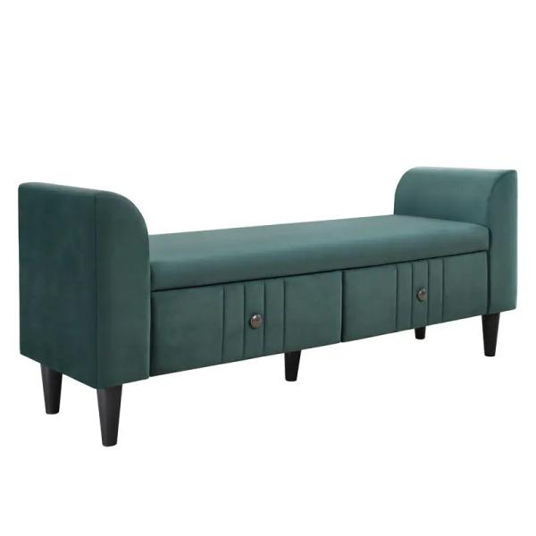OEM ODM Home Living Room Storage Ottoman Bench With 2 Drawers