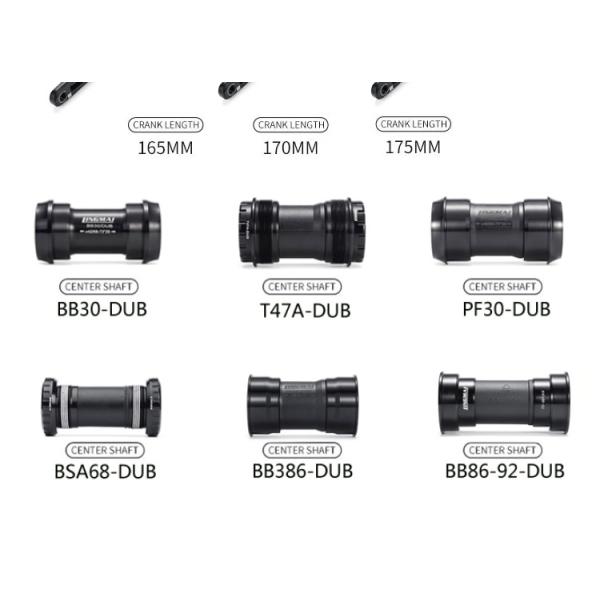 Crankset de vélo de route léger Vélo de gravier DUB Crank 165/170/175 42/44T