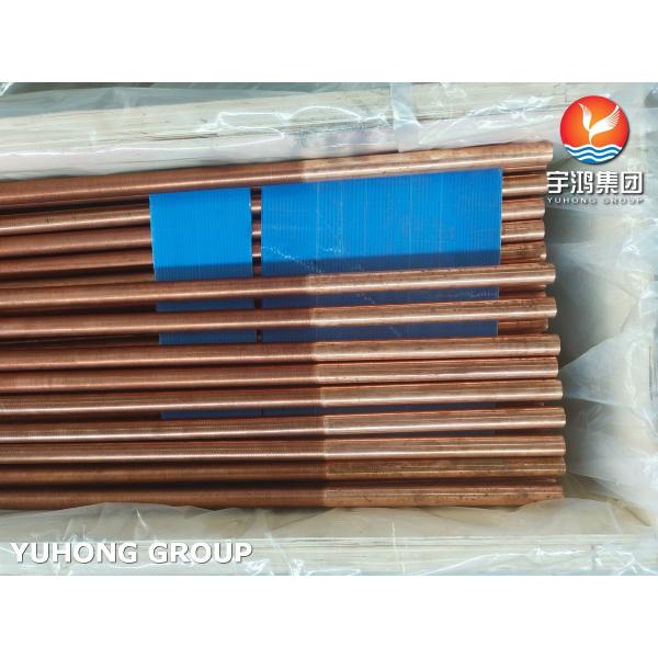 ASTM B111 UNS C12200 Seamless Copper Tube Heat Exchanger Low Fin Tube