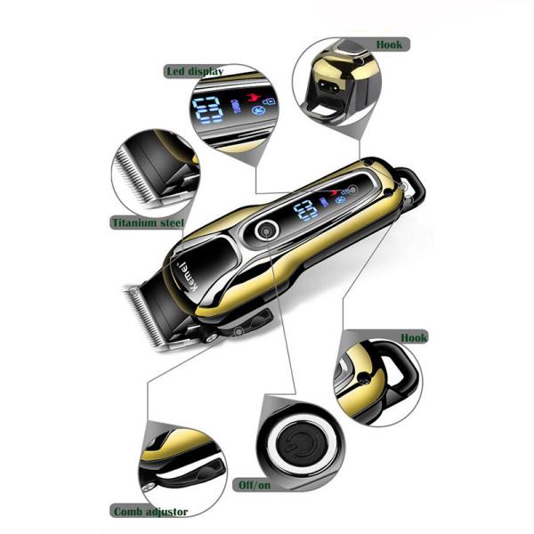 Condensador de ajuste eléctrico del pelo del color de oro, peluquero sin cuerda Clippers para los animales domésticos/ser humano