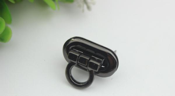 Lady handbag zinc alloy gunmetal color high quality metal twist locks
