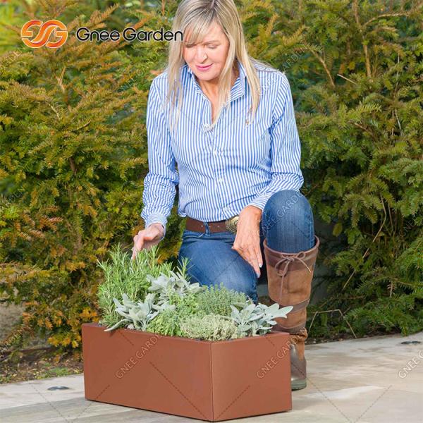 Outdoor Garden Metal Planter Corten Steel Flower Pot Custom Painted