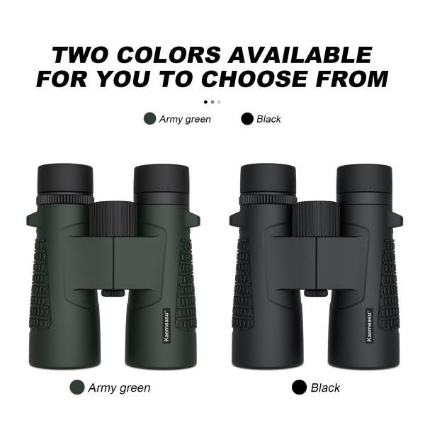 Prismáticos Kaemeasu C Model negros 10x42 HD a prueba de agua para adultos, prismáticos para observación de aves y senderismo, óptica con prisma BAK4, cuerpo de aleación de magnesio a prueba de golpes, visión clara y brillante