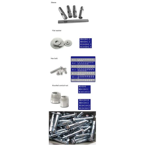 Passivation Sleeve Anchor Bolt AISI 8 M6-M12 Stainless Steel