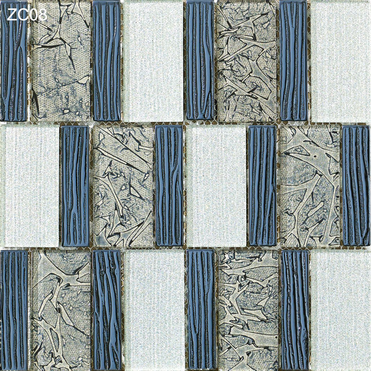 Elegant and Non-slip Glass and Metal Wall Swimming Pool Mosaics For Renovation