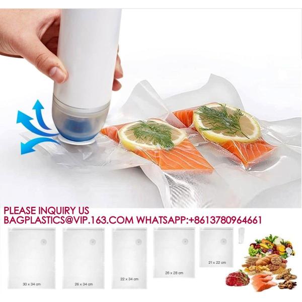Vacuum Food Saver Bag, Reusable Freezer Bags, Vac Seal Bag Double Lock Zipper Keep fresh