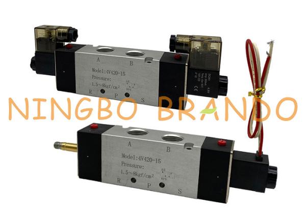 válvula de solenoide pneumática do controle direcional de 4V420-15 1/2”